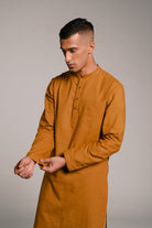 Olive Co - Linen Men's Kurta Set - CiceroniKurta Set, Festive WearSaphed