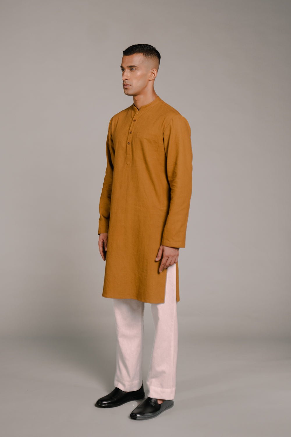 Olive Co - Linen Men's Kurta Set - CiceroniKurta Set, Festive WearSaphed