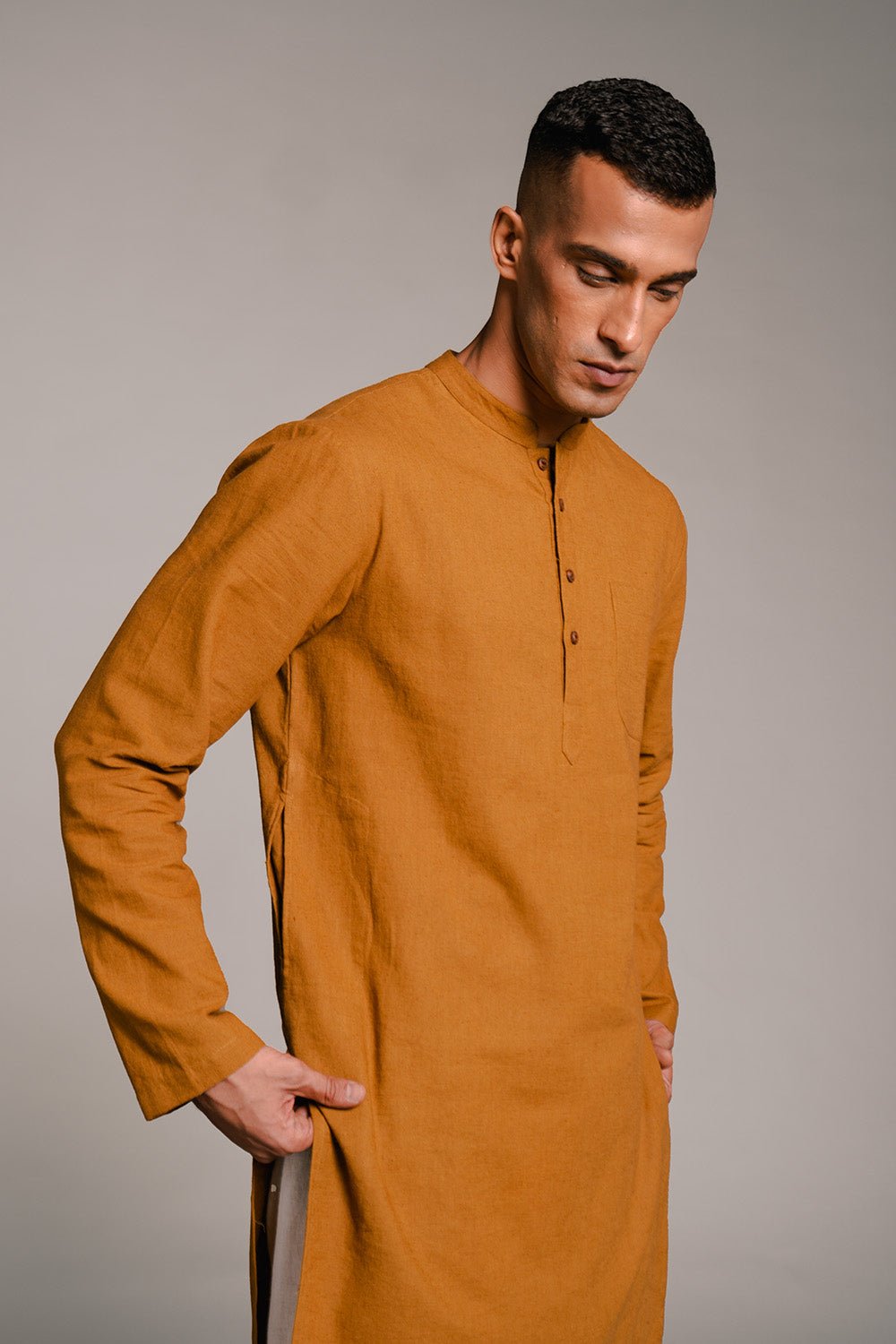 Olive Co - Linen Men's Kurta - CiceroniKurta, Festive WearSaphed