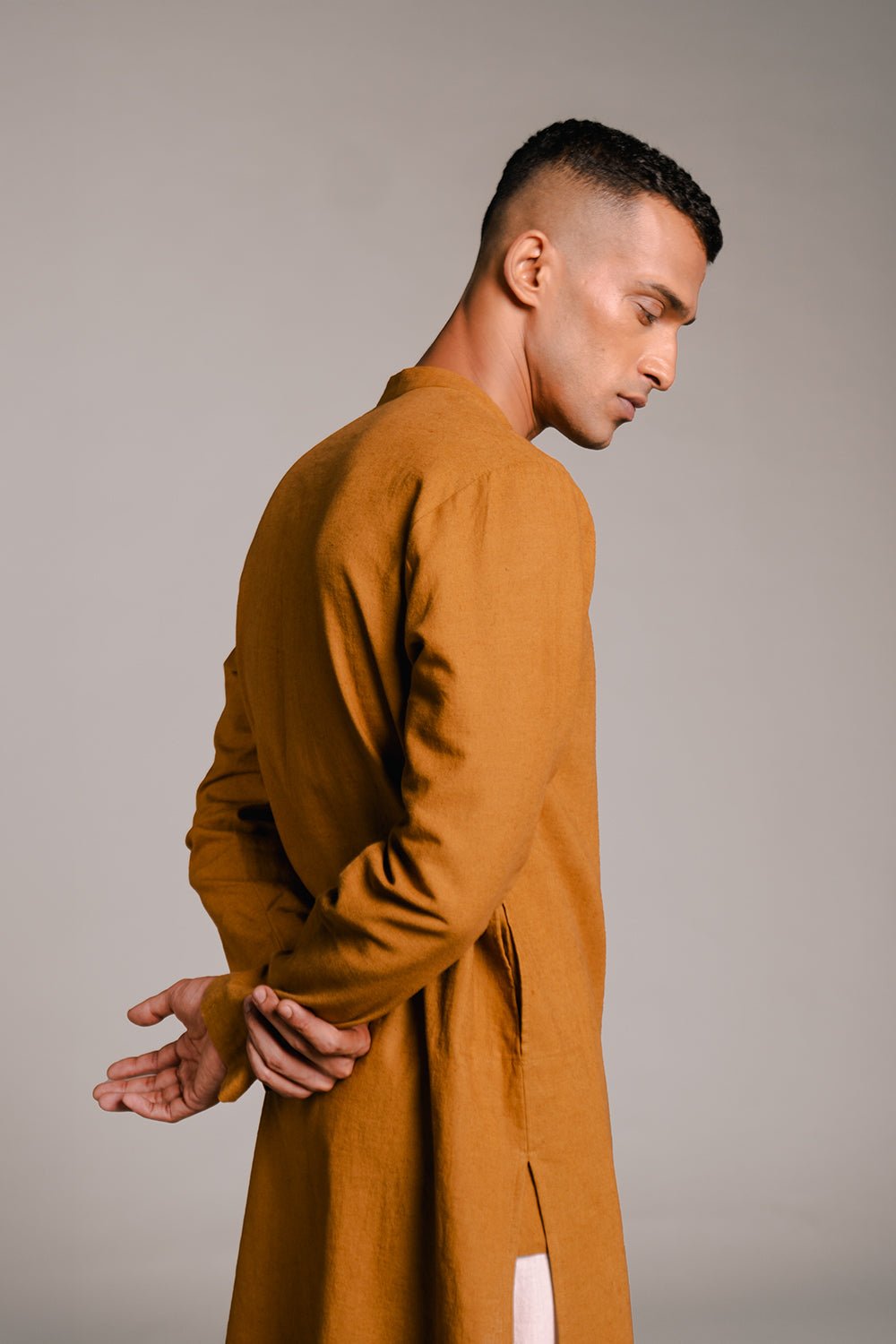 Olive Co - Linen Men's Kurta - CiceroniKurta, Festive WearSaphed