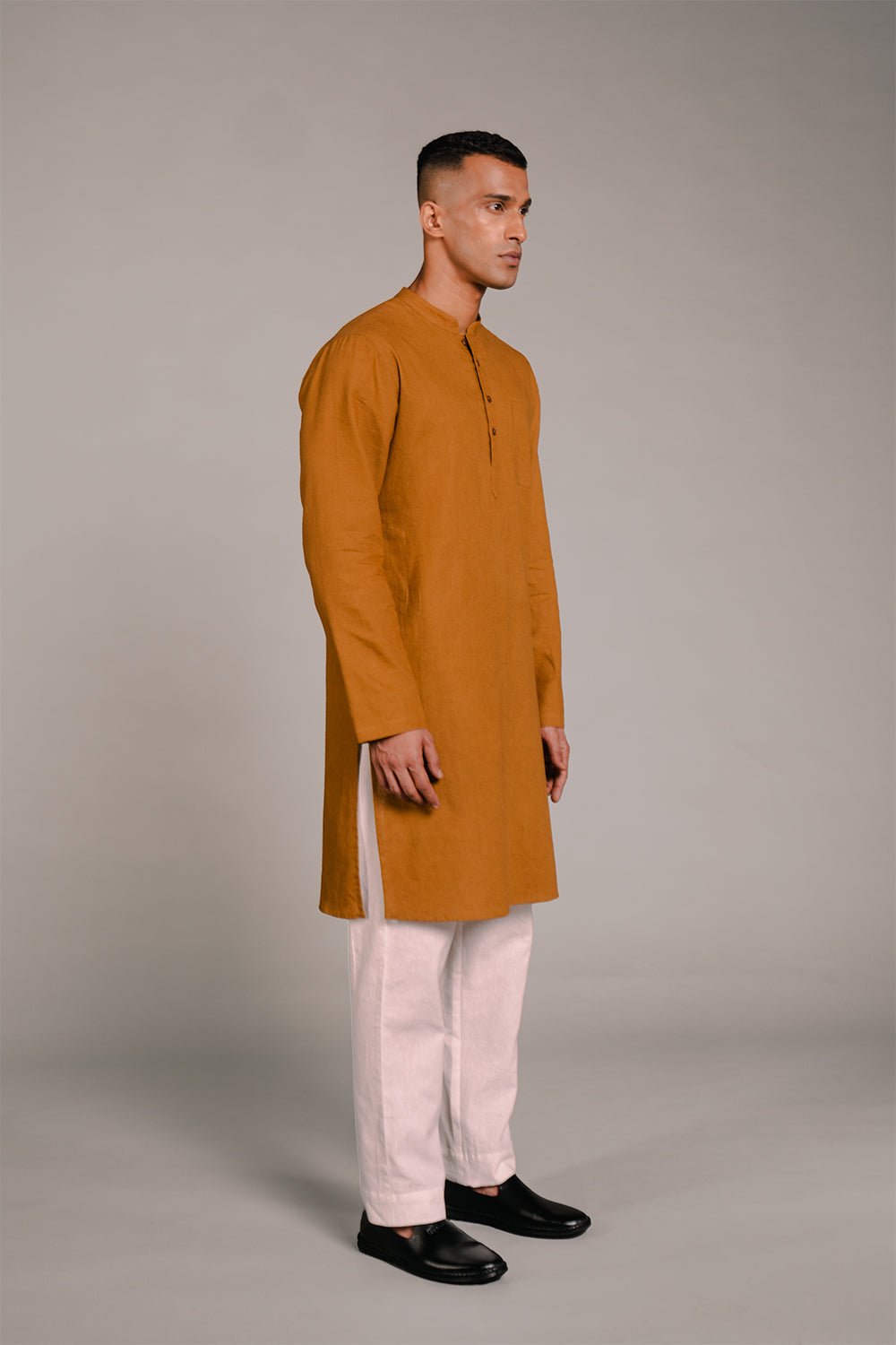 Olive Co - Linen Men's Kurta - CiceroniKurta, Festive WearSaphed