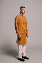 Olive Co - Linen Men's Nehru Jacket - CiceroniJacketsSaphed