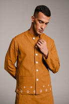 Olive Co - Linen Men's Nehru Jacket - CiceroniJacketsSaphed