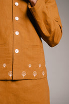 Olive Co - Linen Men's Nehru Jacket - CiceroniJacketsSaphed