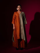 Onyx Tunic in Rust Orange - CiceroniKurta, Festive WearStoique