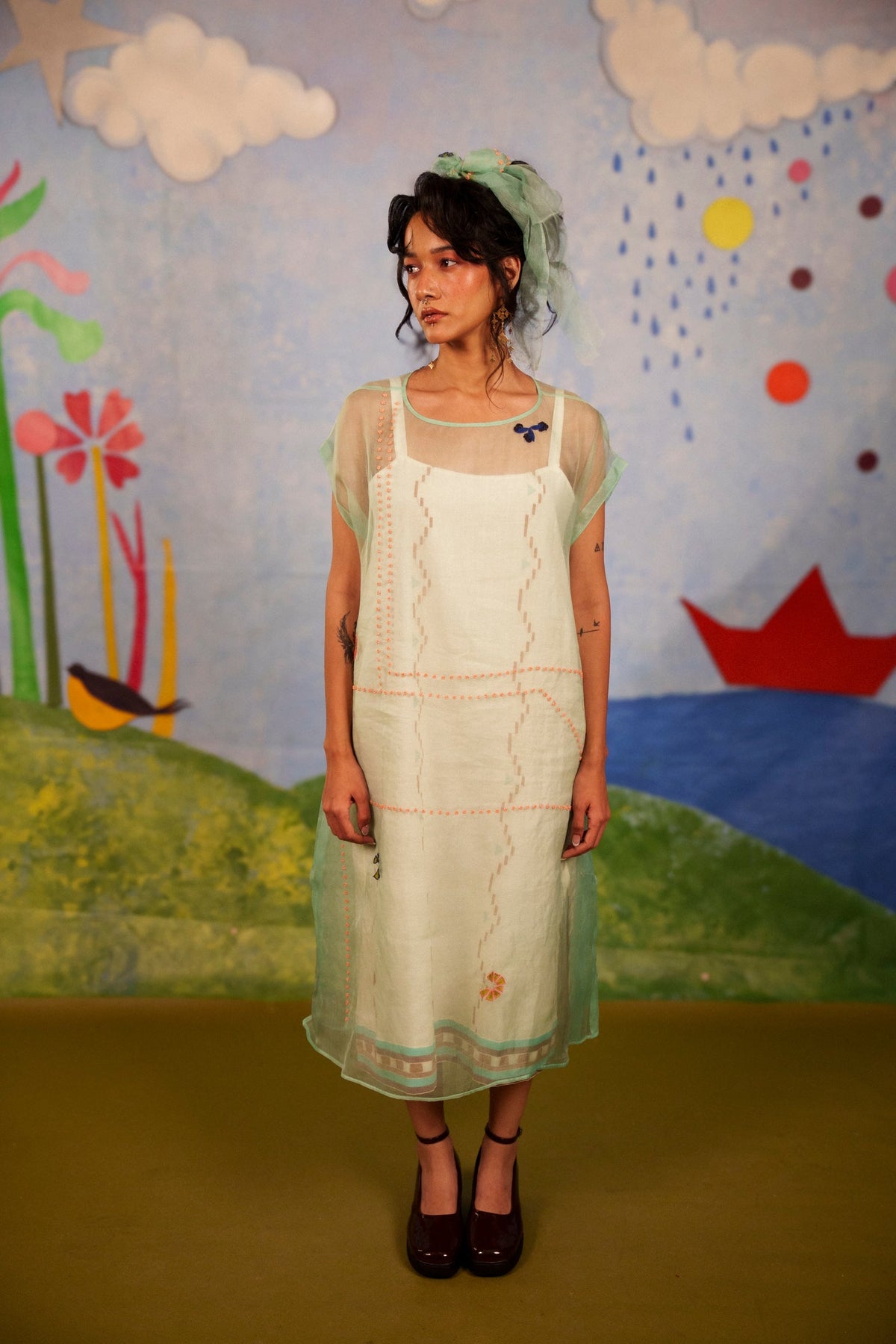 Opalite Overdress with Spaghetti Dress - CiceroniDressesBhomra
