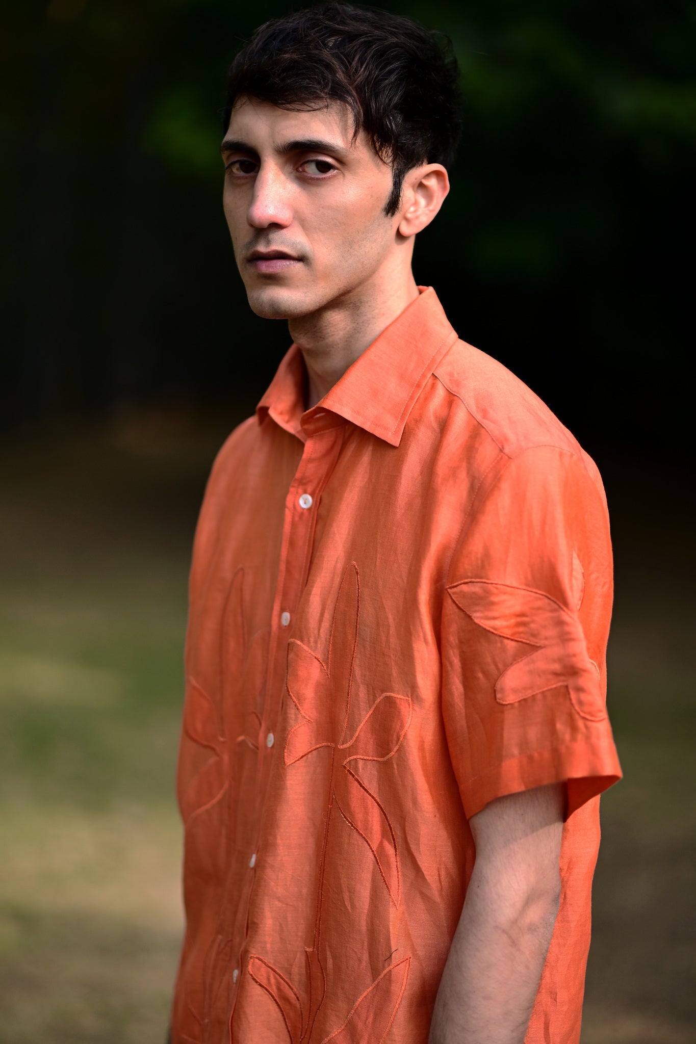 Orange Embroidered Shirt - CiceroniMen ShirtsRAAS Life