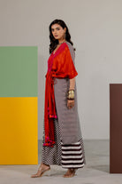 Orange Habutai Silk Kaftan Set - CiceroniKurta Set, Festive WearTussah