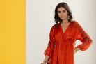 Orange Tunic Set - CiceroniKurta Set, Festive WearTussah
