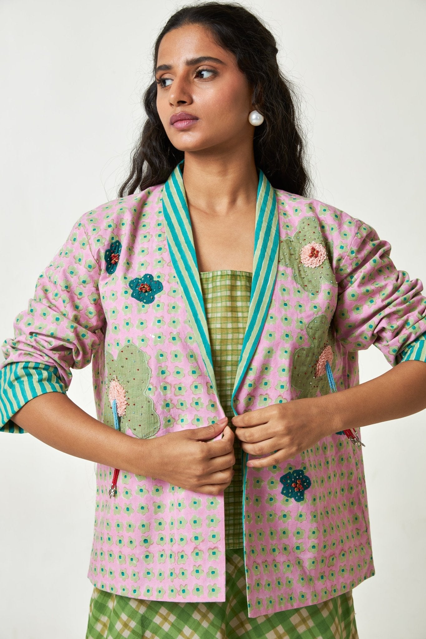 Orchard Muse Block Printed Jacket - CiceroniJacketPants and Pajamas
