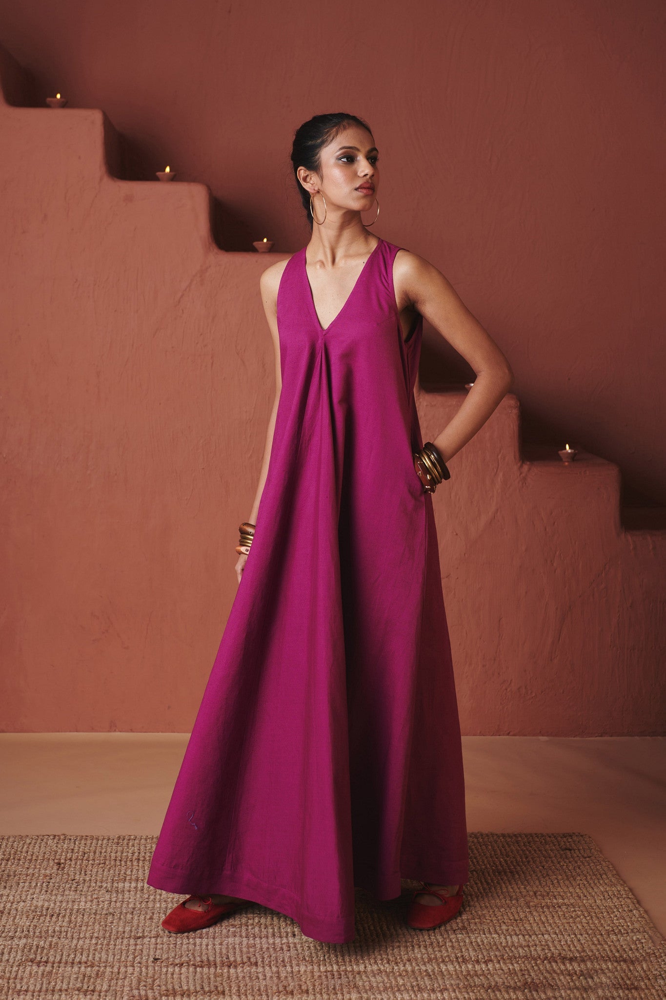 Orchid Co - Linen Flared Dress - CiceroniDressesSaphed