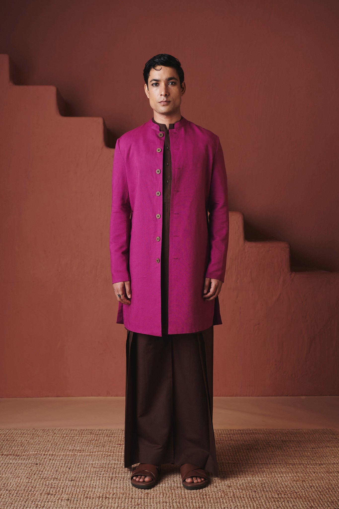 Orchid Co - Linen Men's Long Jacket - CiceroniJacketsSaphed