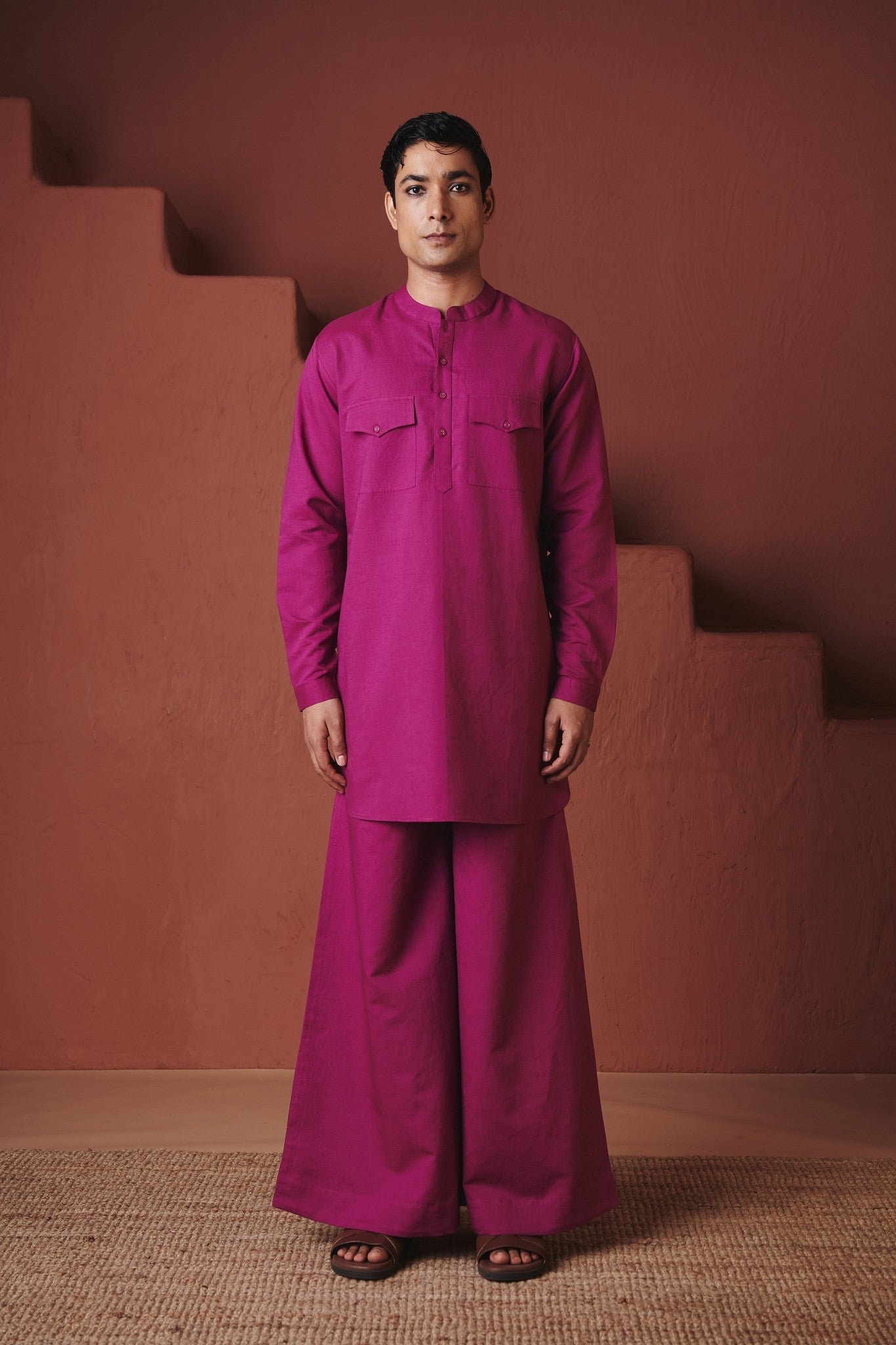 Orchid Co - Linen Men's Saif Kurta Set - CiceroniKurta Set, Festive WearSaphed