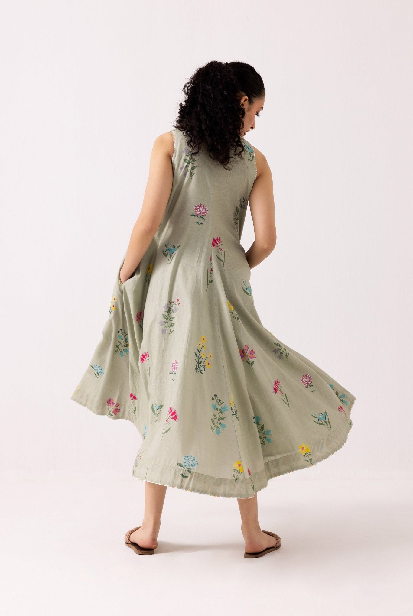 Orchid Dress - Sage Green - CiceroniJacket, DressLabel Shreya Sharma