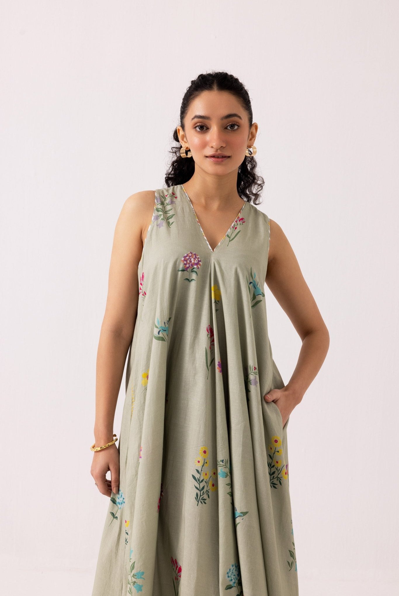 Orchid Dress - Sage Green - CiceroniJacket, DressLabel Shreya Sharma