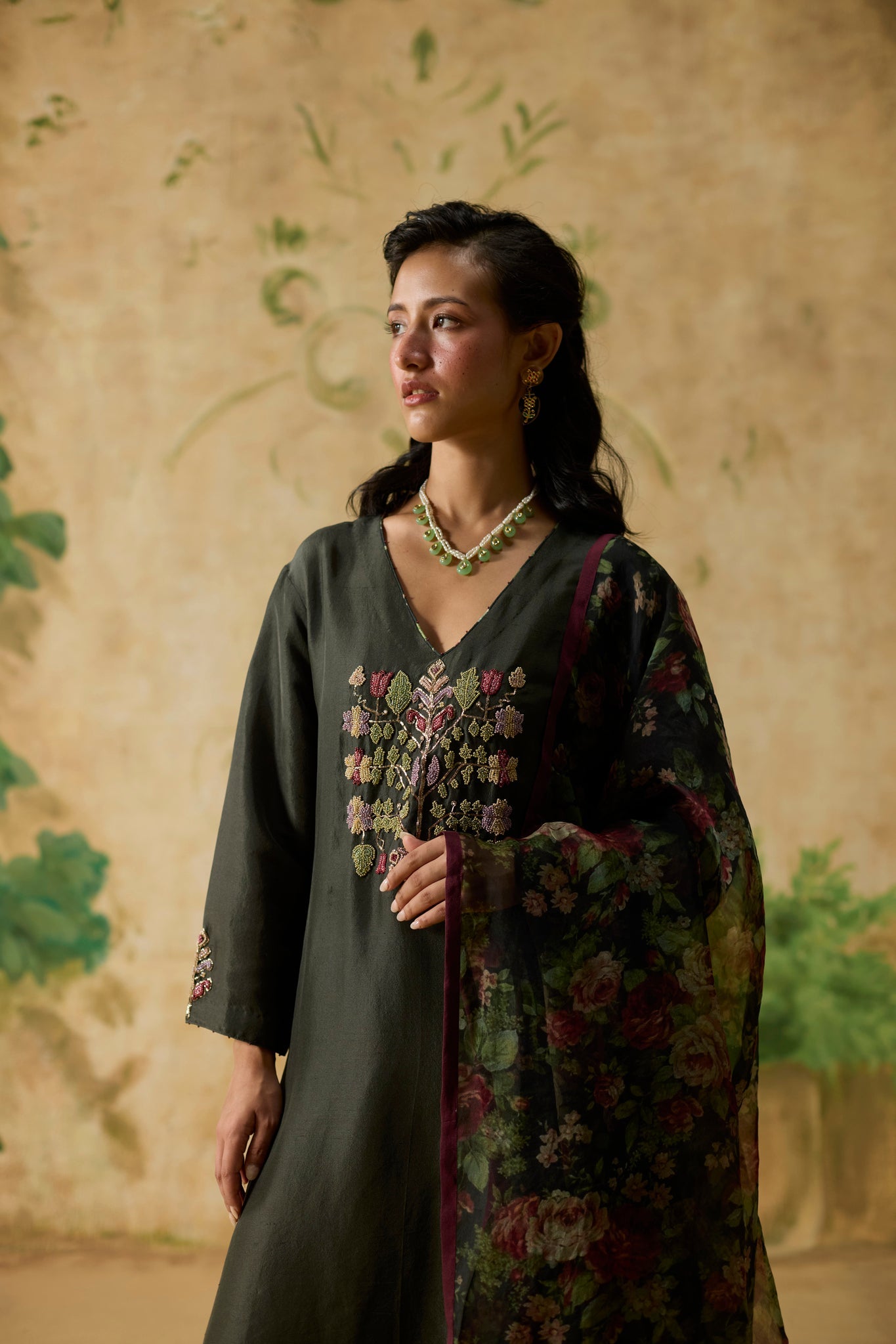 Orchid Kurta Set - Charcoal Grey - CiceroniKurta Set, Festive WearKhyati Rughani