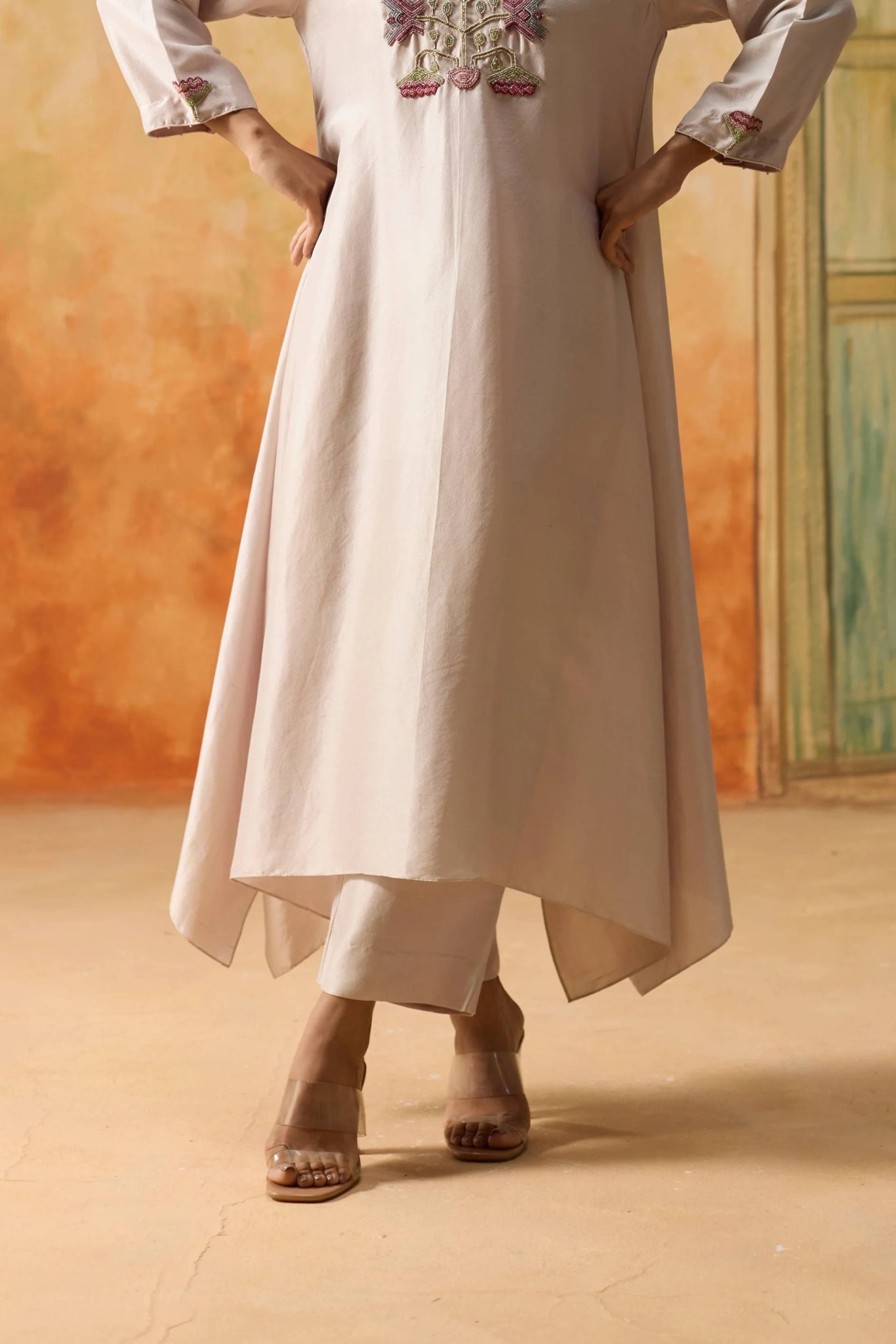 Orchid Kurta Set - Light Grey - CiceroniKurta Set, Festive WearKhyati Rughani