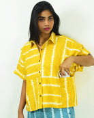 Organic Tie and Dye Yellow Kimono Top - CiceroniWomen ShirtsSonica Sarna