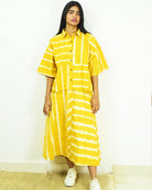 Organic Tie and Dye Yellow Kimono Top - CiceroniWomen ShirtsSonica Sarna