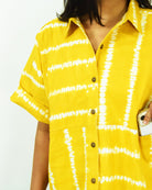 Organic Tie and Dye Yellow Kimono Top - CiceroniWomen ShirtsSonica Sarna