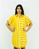 Organic Tie and Dye Yellow Shirt Dress - CiceroniDressesSonica Sarna