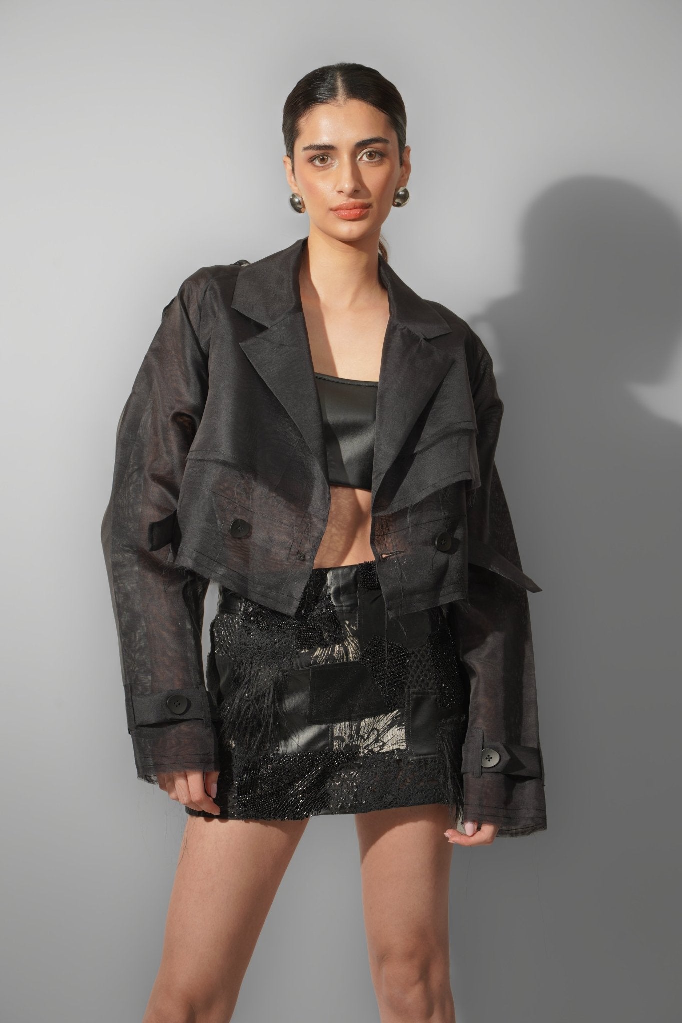 Organza Cropped Trench - CiceroniTrenchPriyanca Khanna