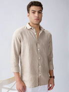 Origin Beige Classic Shirt 100% Pure Linen - CiceroniMen Shirtsbhrāta