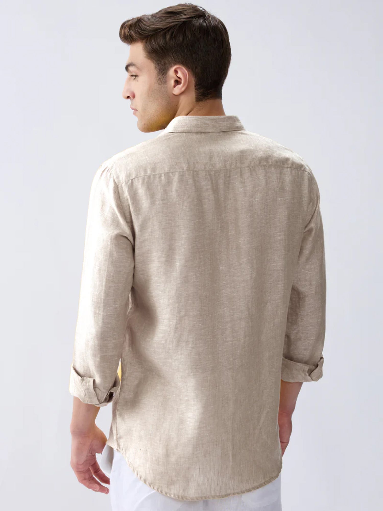 Origin Beige Classic Shirt 100% Pure Linen - CiceroniMen Shirtsbhrāta