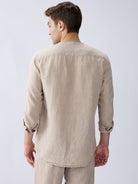 Origin Beige Placket Shirt 100% Pure Linen - CiceroniMen Shirtsbhrāta