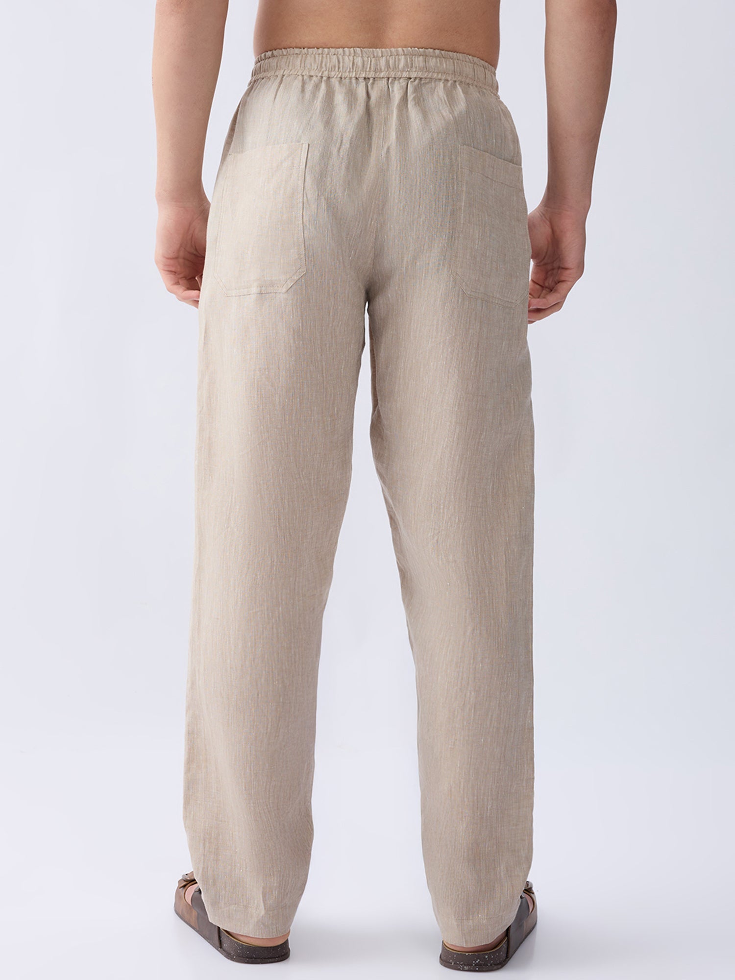 Origin Beige Relaxed 100% Pure Linen Pants - CiceroniPantsbhrāta