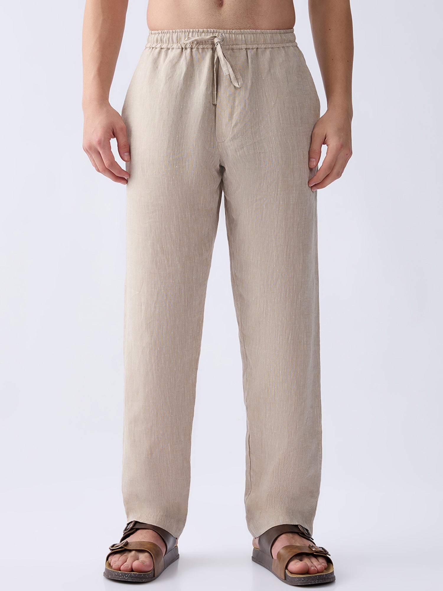 Origin Beige Relaxed 100% Pure Linen Pants - CiceroniPantsbhrāta