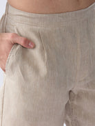 Origin Beige Relaxed 100% Pure Linen Shorts - CiceroniShortsbhrāta