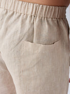 Origin Beige Relaxed 100% Pure Linen Shorts - CiceroniShortsbhrāta