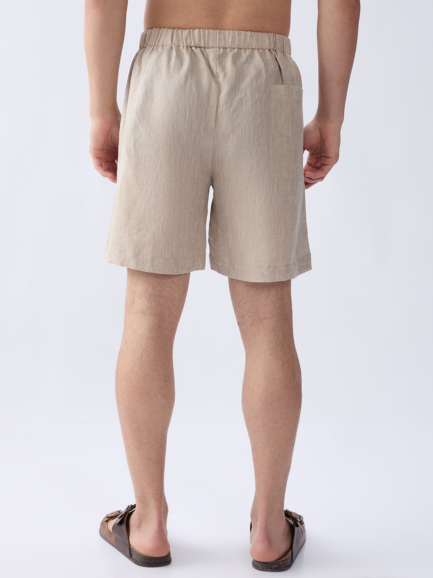 Origin Beige Relaxed 100% Pure Linen Shorts - CiceroniShortsbhrāta