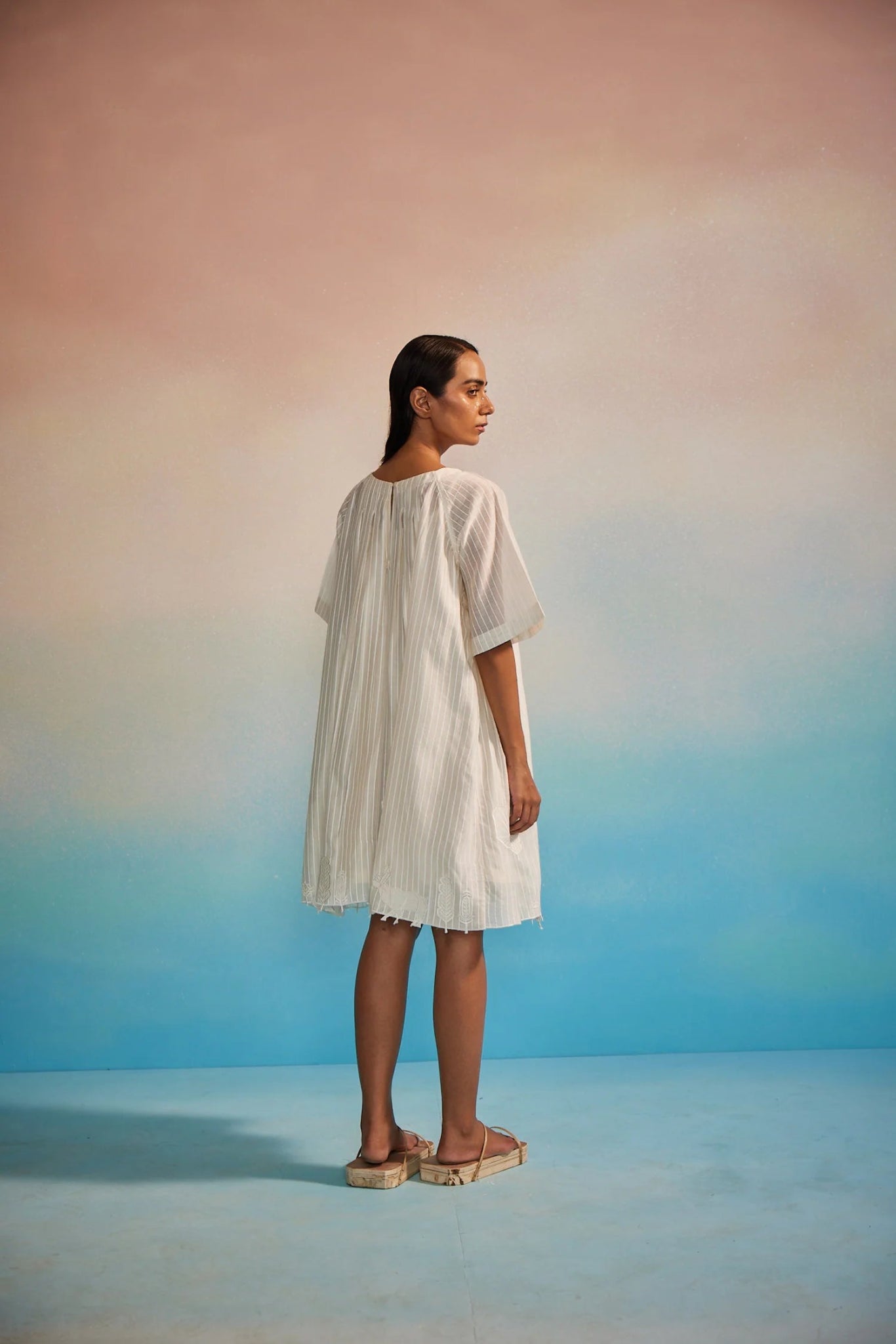 Orihime Box Pleat Appliqué Dress - CiceroniDressesAhmev