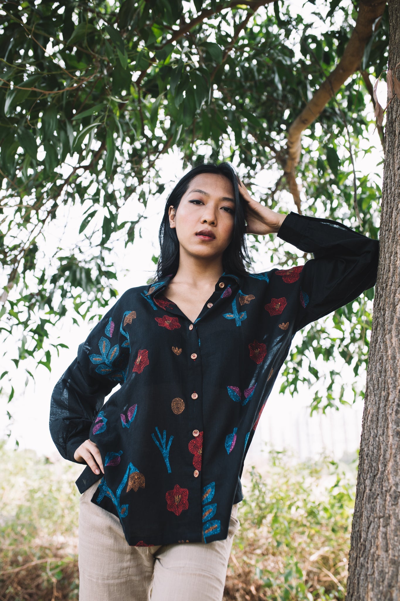 Oshibana Shirt - Black - CiceroniShirtsIra