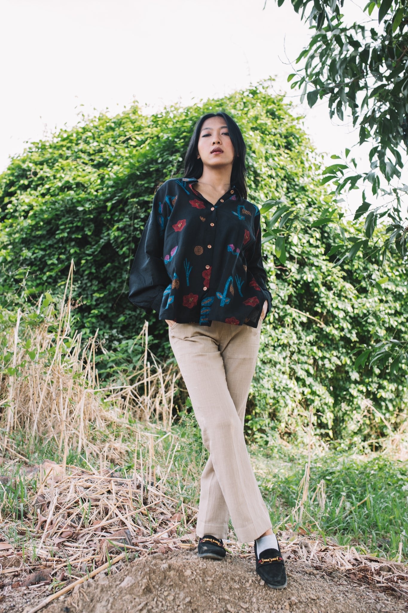 Oshibana Shirt - Black - CiceroniShirtsIra