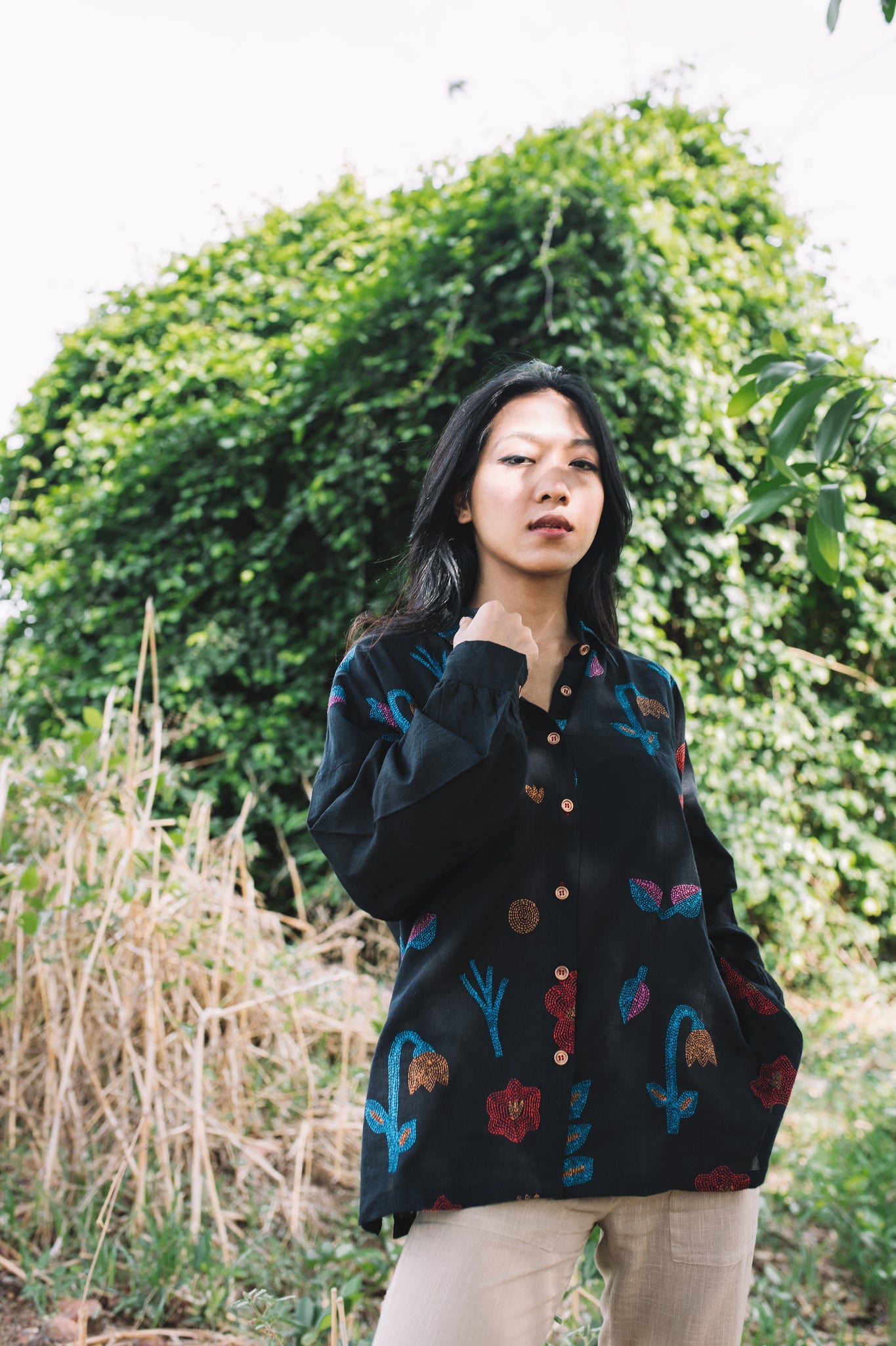 Oshibana Shirt - Black - CiceroniShirtsIra