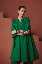 Paan Co - Linen Pheran Kurta Set - CiceroniWomen PantsSaphed