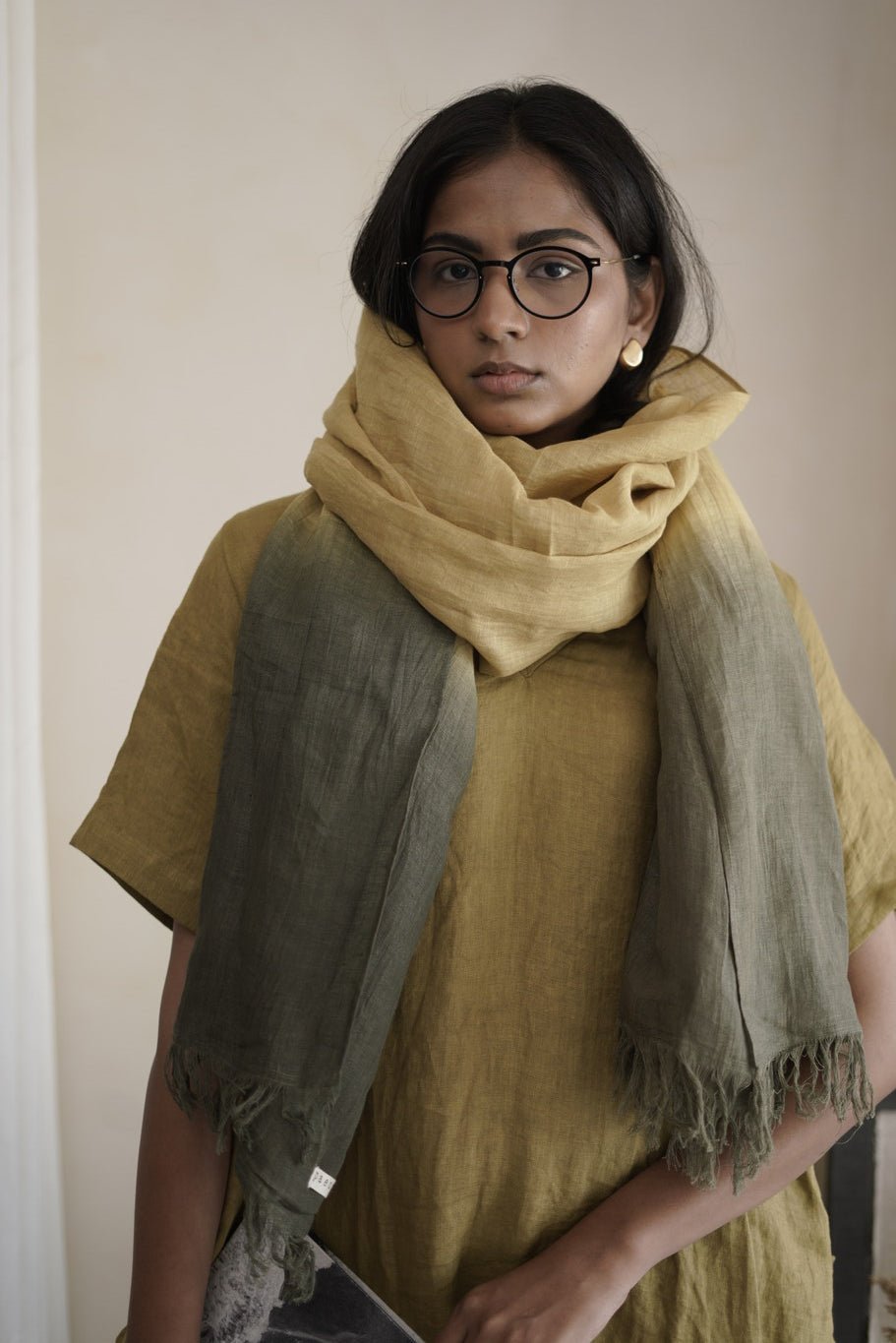 Pale Moss Ombre Stole - CiceroniScarvesPaeony