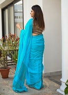 Pallu — Nitya - Handwoven Checkered Linen Saree, Silver Zari - CiceroniSareePallu