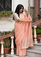 Pallu — Sparsh - Solid Linen Handwoven Linen Saree - CiceroniSareePallu