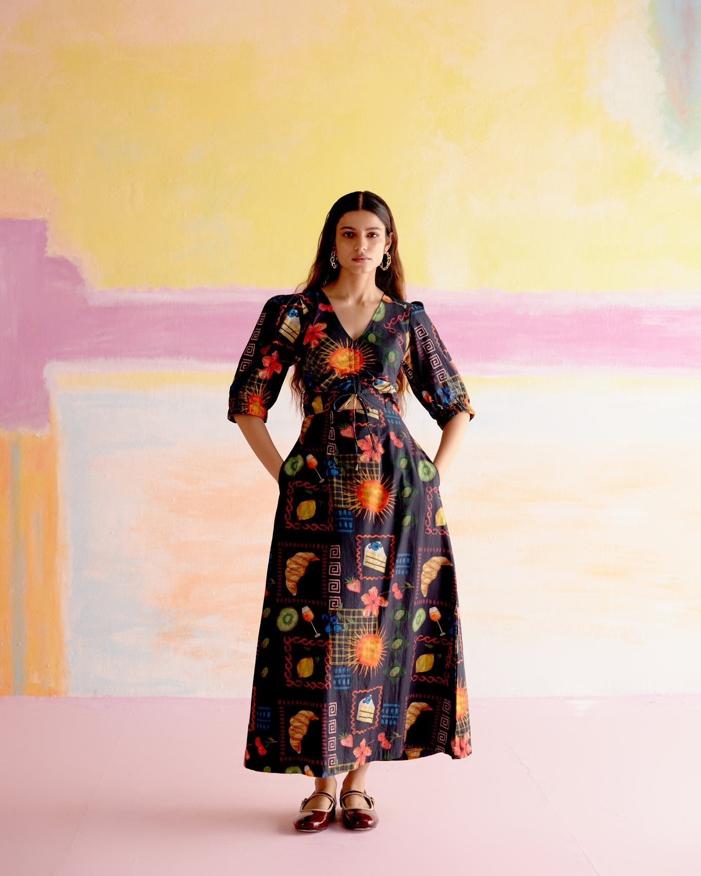 Paloma Midi Dress in Aloha Print - CiceroniDressesHappi Space