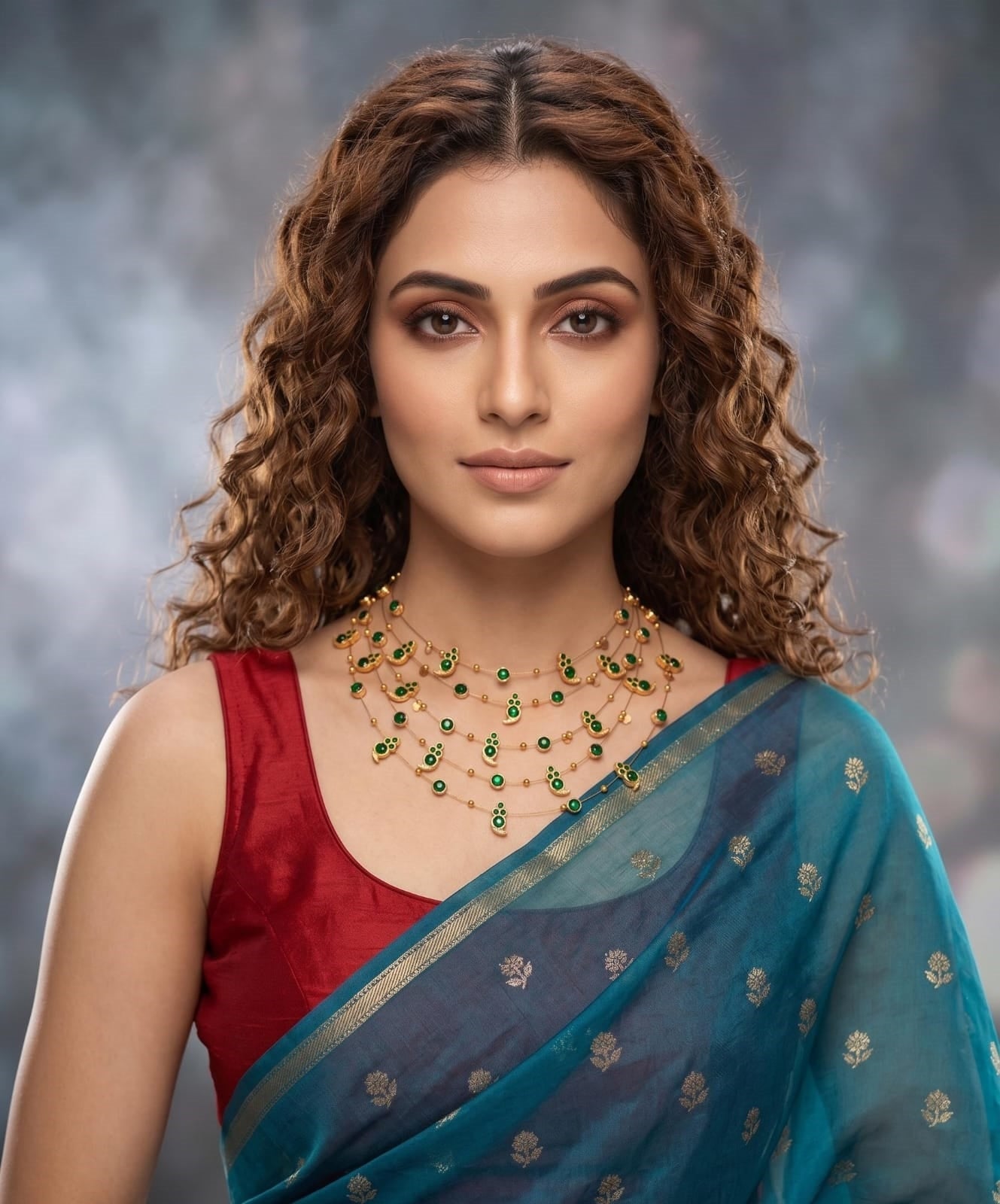 Panchmala-5 Layered Green Kemp Maanga Necklace - CiceroniNecklace SetAarika