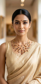 Panchmala-5 Layered Red Kemp Maanga and Blue Stone Necklace - CiceroniNecklace SetAarika