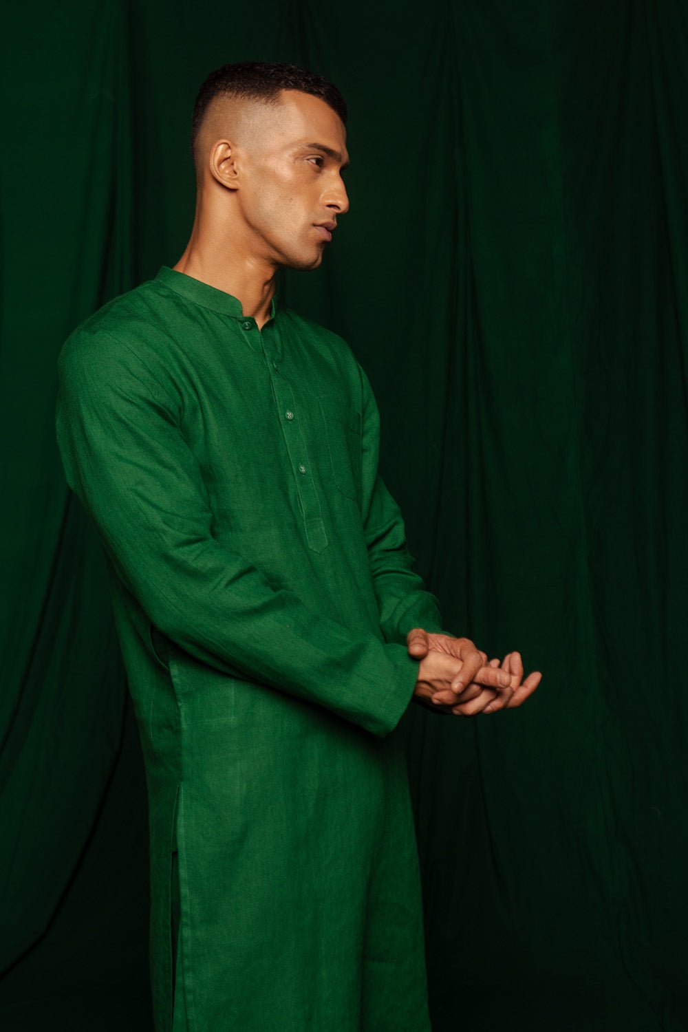 Panna Linen Men's Kurta - CiceroniKurta, Festive WearSaphed