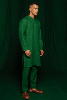 Panna Linen Men's Kurta - CiceroniKurta, Festive WearSaphed