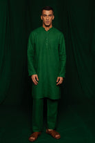 Panna Linen Men's Kurta - CiceroniKurta, Festive WearSaphed