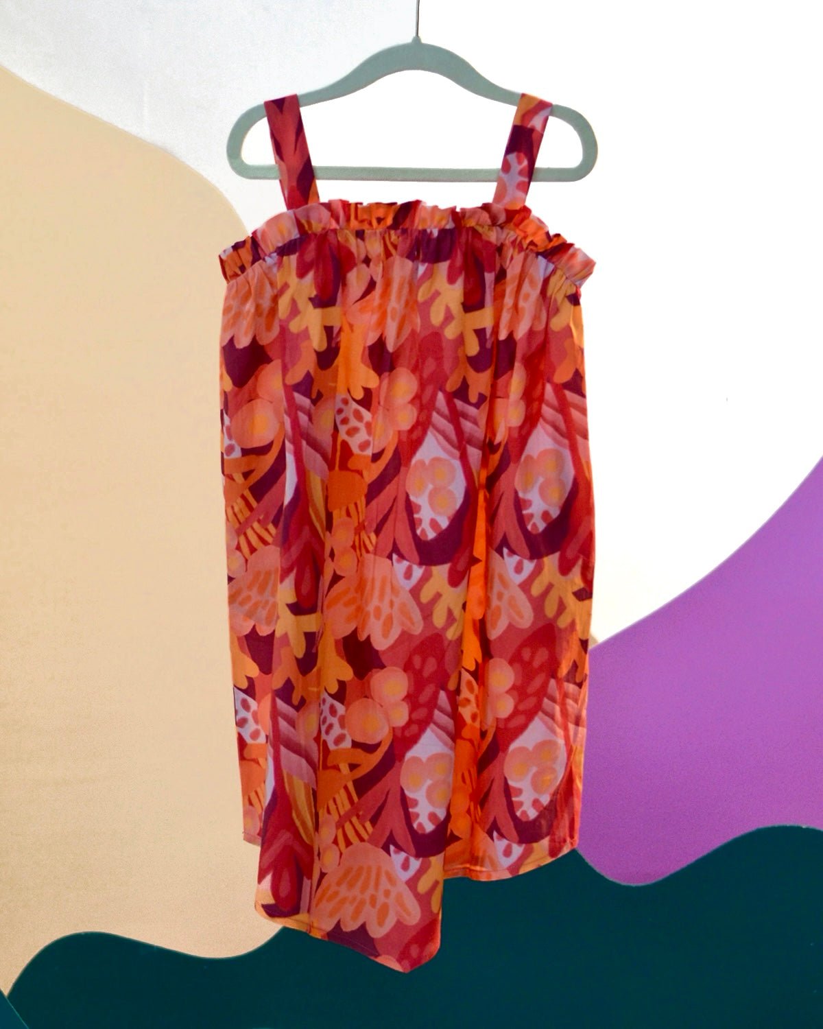 Papaya Printed Cotton Tie-Up Maxi Dress - CiceroniDressesMiko Lolo