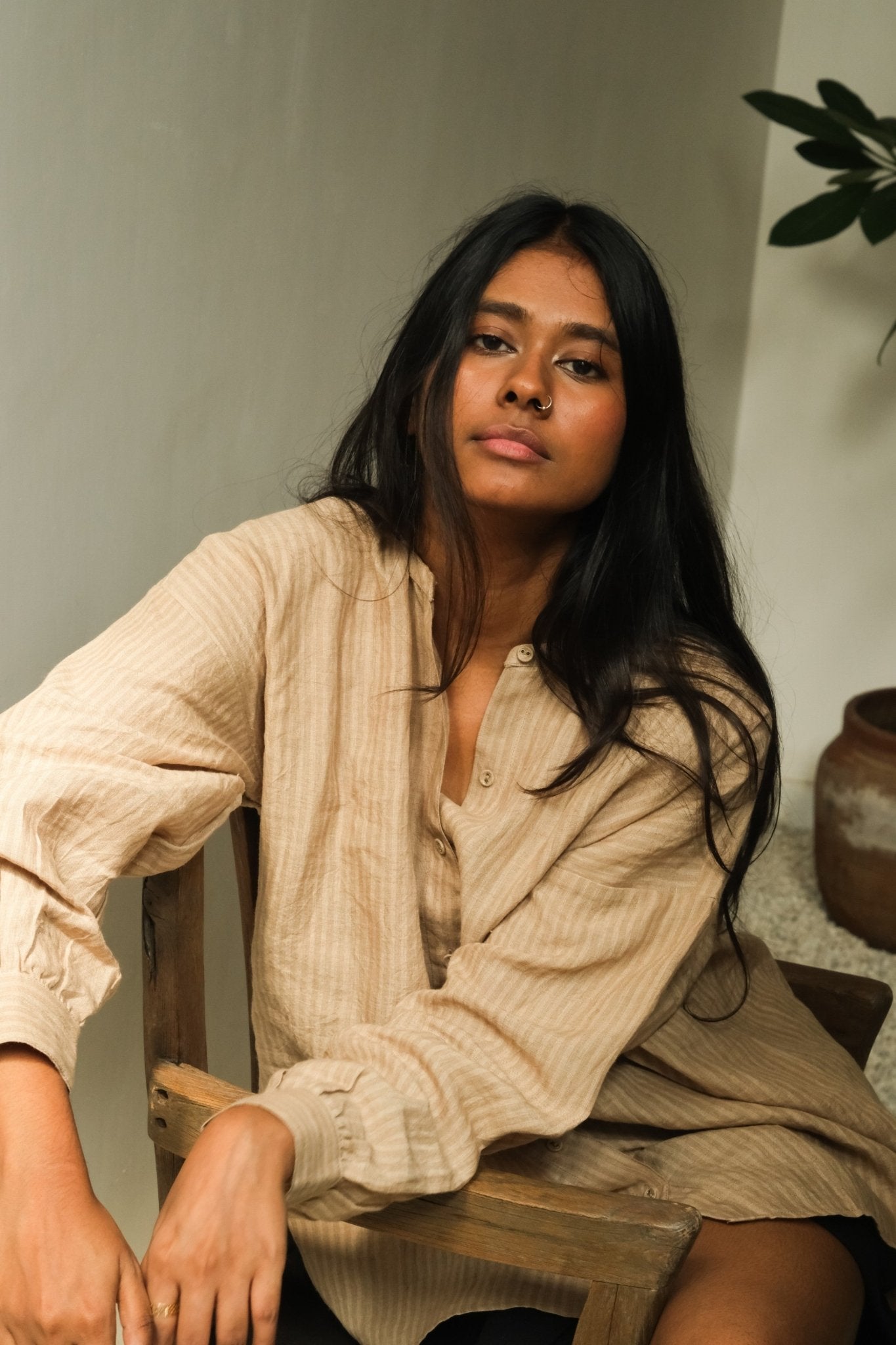 Parallel Beige Oversized Shirt - CiceroniWomen Shirtswith N.